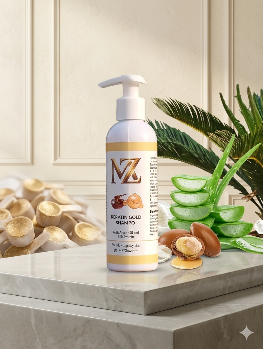 MZ Keratin Gold Shampoo – Professional Hair Repair